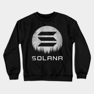 Vintage Solana Coin To The Moon Crypto Token Cryptocurrency Wallet Birthday Gift For Men Women Kids Crewneck Sweatshirt